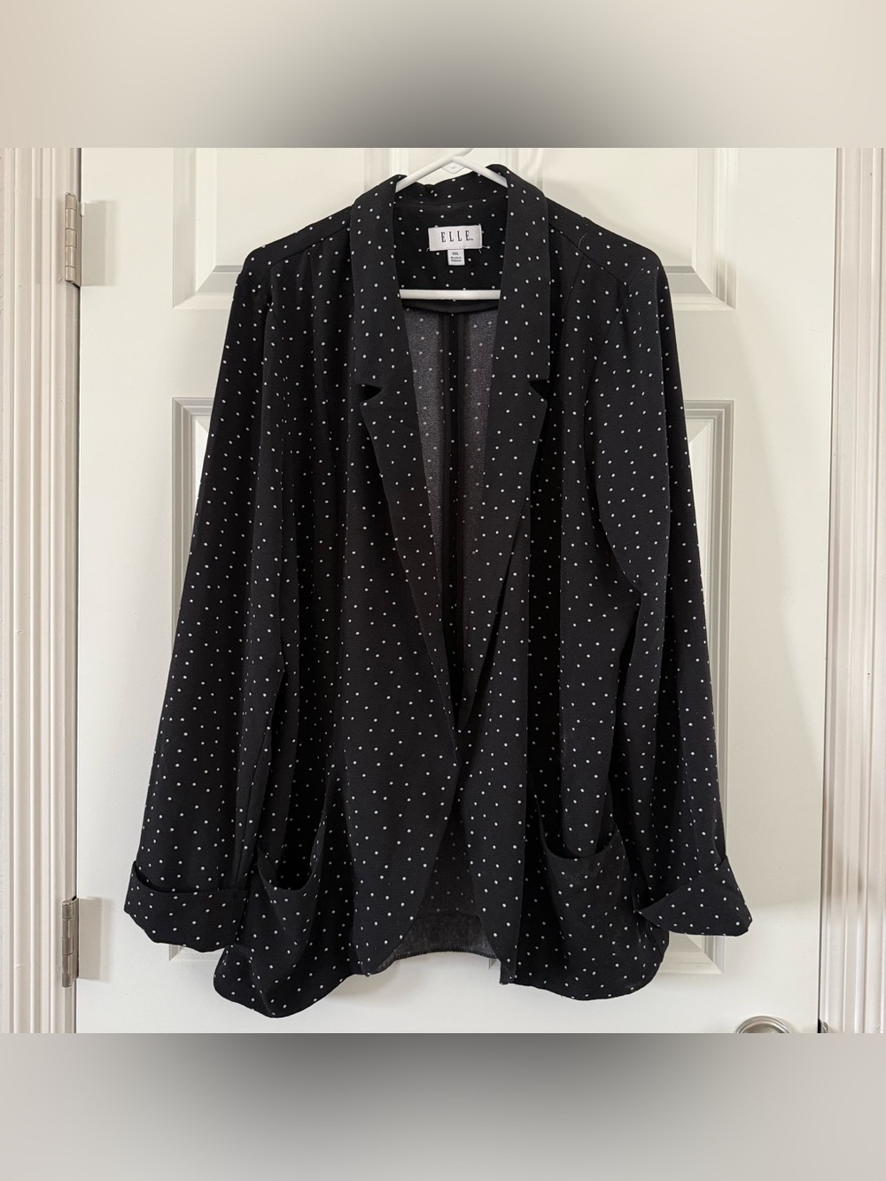 ELLE Black Blazer with White Polka Dots